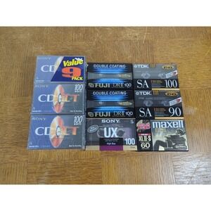 Lot of 15 Maxell SONY FUJI Blank Casette Tapes High Bias Type II NOS!